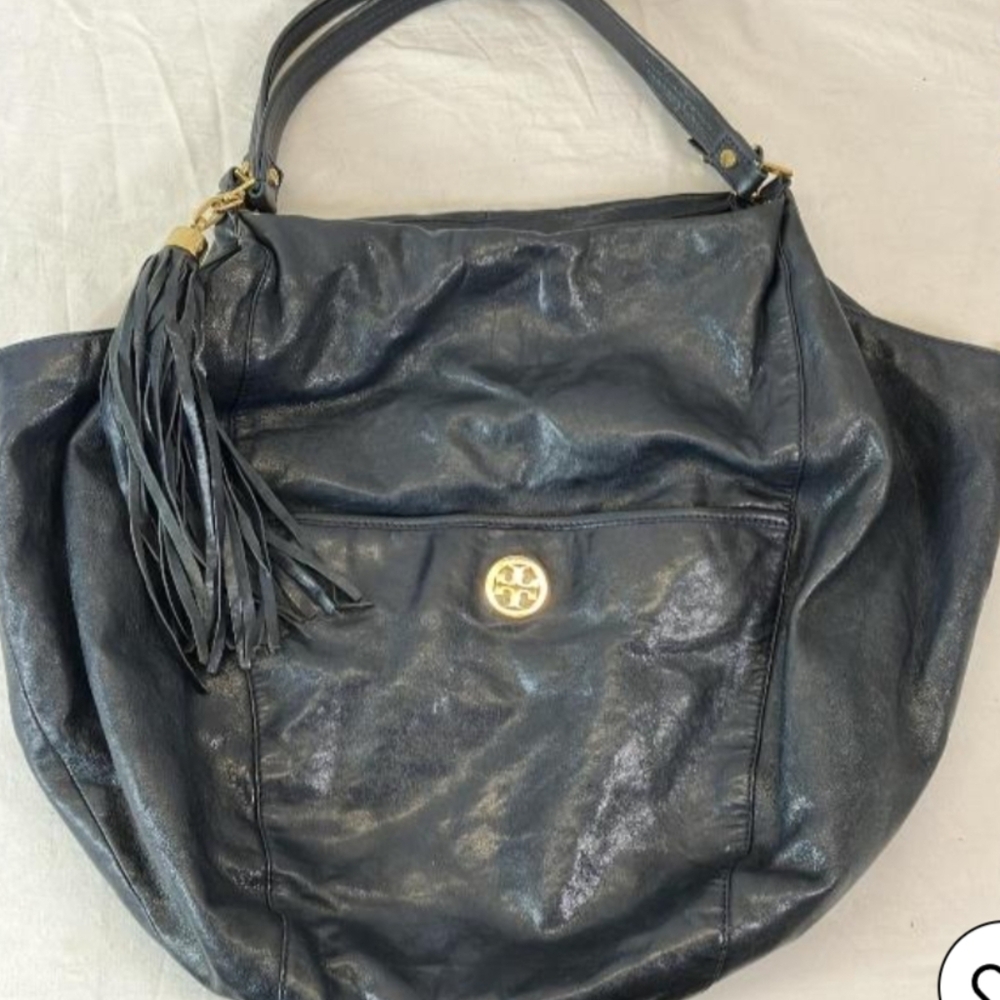 Tory‎ Burch Midnight Blue Leather Shoulder Bag